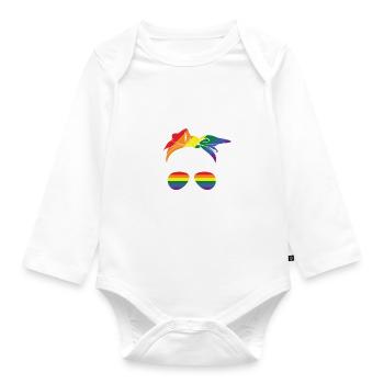 Mère FIÈRE LGBT - Body Bébé bio manches longues - blanc - Devant