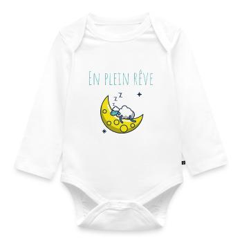 En plein rêve - Body Bébé bio manches longues - blanc - Devant