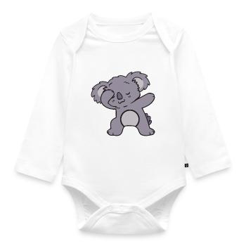 Cute Dabbing Koala - Baby Bio-Langarm-Body - Weiß - Vorne