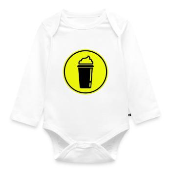 Kaffee Icon - Baby Bio-Langarm-Body - Weiß - Vorne