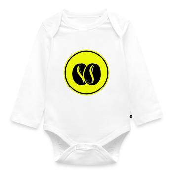 Coffee bean symbol - Organic Longsleeve Baby Bodysuit - white - Front