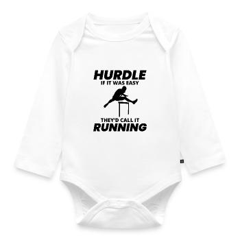 Hurdles Hurdling Hurdler Running Runner Athletes - Organic Longsleeve Baby Bodysuit - white - Front
