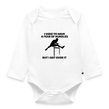 Hurdles Hurdling Hurdler Running Runner Athletes - Organic Longsleeve Baby Bodysuit - white - Front