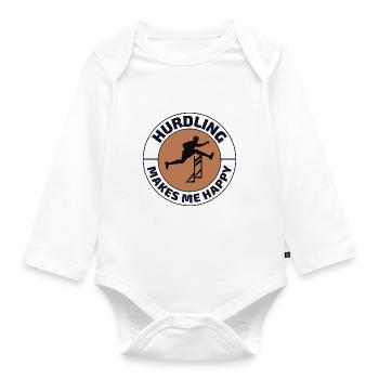 Hurdles Hurdling Hurdler Running Runner Athletes - Organic Longsleeve Baby Bodysuit - white - Front
