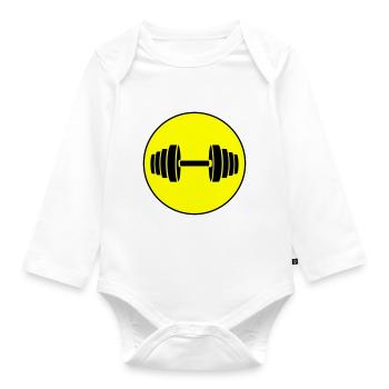 Hantel gewichte Kreis - Baby Bio-Langarm-Body - Weiß - Vorne