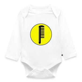 Kamm Friseur Kreis - Baby Bio-Langarm-Body - Weiß - Vorne