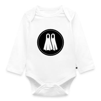 Diving Fin Circle - Organic Longsleeve Baby Bodysuit - white - Front