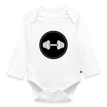 Hantel gewichte Kreis - Baby Bio-Langarm-Body - Weiß - Vorne