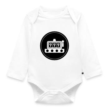 One-armed bandit circle - Organic Longsleeve Baby Bodysuit - white - Front