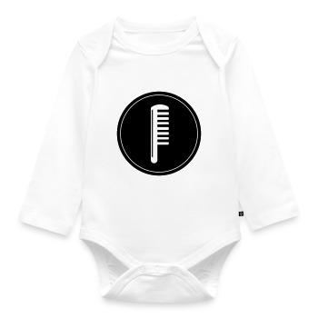 Kamm Friseur Kreis - Baby Bio-Langarm-Body - Weiß - Vorne