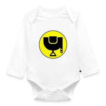 Saddle icon - Organic Longsleeve Baby Bodysuit - white - Front