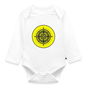 Compass icon icon - Organic Longsleeve Baby Bodysuit - white - Front
