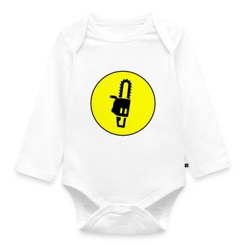Chainsaw Icon Icon - Organic Longsleeve Baby Bodysuit - white - Front