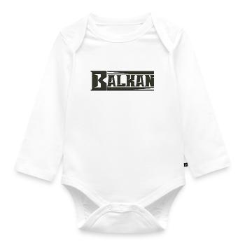 exyu balkan rock bosna croatia serbia - Organic Longsleeve Baby Bodysuit - white - Front
