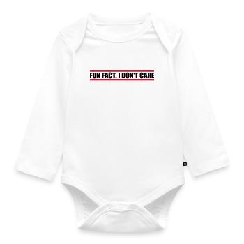 I don't care fact - Organic Longsleeve Baby Bodysuit - white - Front
