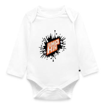 dump him Zitat Logo - Baby Bio-Langarm-Body - Weiß - Vorne