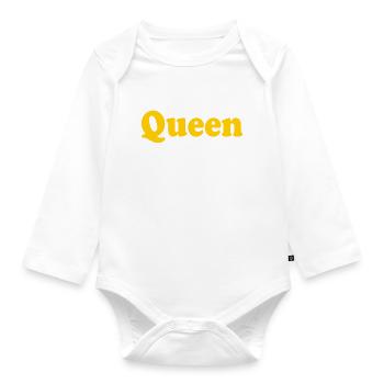 QUEEN - Body Bébé bio manches longues - blanc - Devant