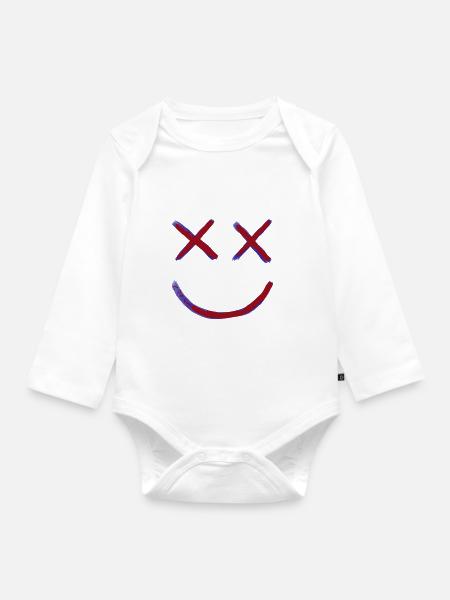 Smile - Baby Bio-Langarm-Body - Weiß