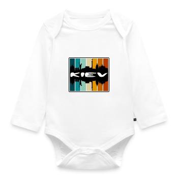 Kiew Ukraine Skyline Silhouette Reise Souvenir - Baby Bio-Langarm-Body - Weiß - Vorne