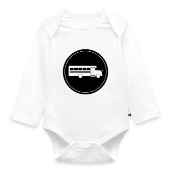 School school bus - Organic Longsleeve Baby Bodysuit - white - Front