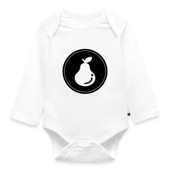 Birne Obst - Baby Bio-Langarm-Body - Weiß - Vorne