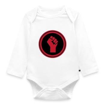 Hand Faust - Baby Bio-Langarm-Body - Weiß - Vorne