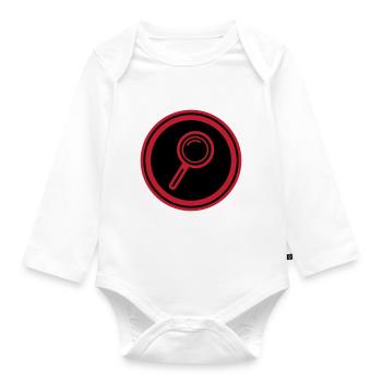 Lupe Symbol - Baby Bio-Langarm-Body - Weiß - Vorne