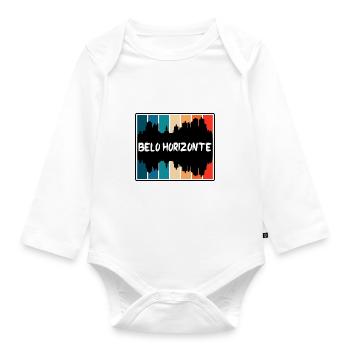 Belo Horizonte Brazil Skyline Silhouette Travel So - Organic Longsleeve Baby Bodysuit - white - Front