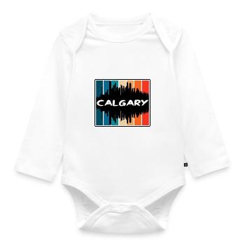Calgary Kanada Skyline Silhouette Reise Souvenir - Baby Bio-Langarm-Body - Weiß - Vorne