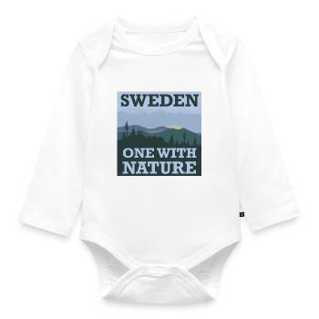 One with nature. - Organic Longsleeve Baby Bodysuit - white - Front