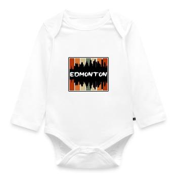 Edmonton Canada Skyline Silhouette Souvenir de voyage - Body Bébé bio manches longues - blanc - Devant
