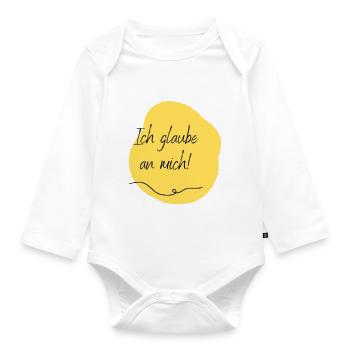 Ich glaube an mich! - Baby Bio-Langarm-Body - Weiß - Vorne