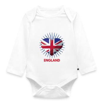 World Cup in Qatar I Love England Merchandise - Organic Longsleeve Baby Bodysuit - white - Front