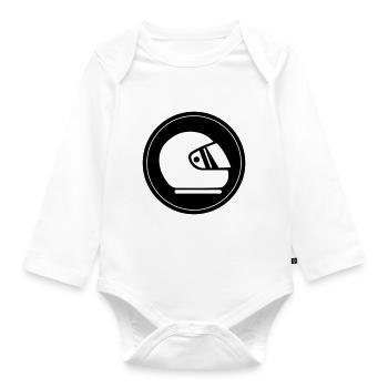 Racing driver helm racing circle - Organic Longsleeve Baby Bodysuit - white - Front