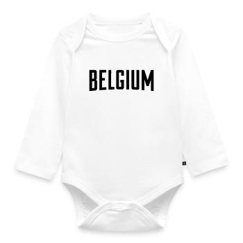 Belgien Belgien WK - Baby Bio-Langarm-Body - Weiß - Vorne