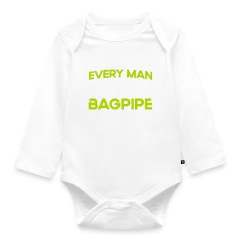 Bagpipes Bagpipes Bagpipes Gift - Organic Longsleeve Baby Bodysuit - white - Front