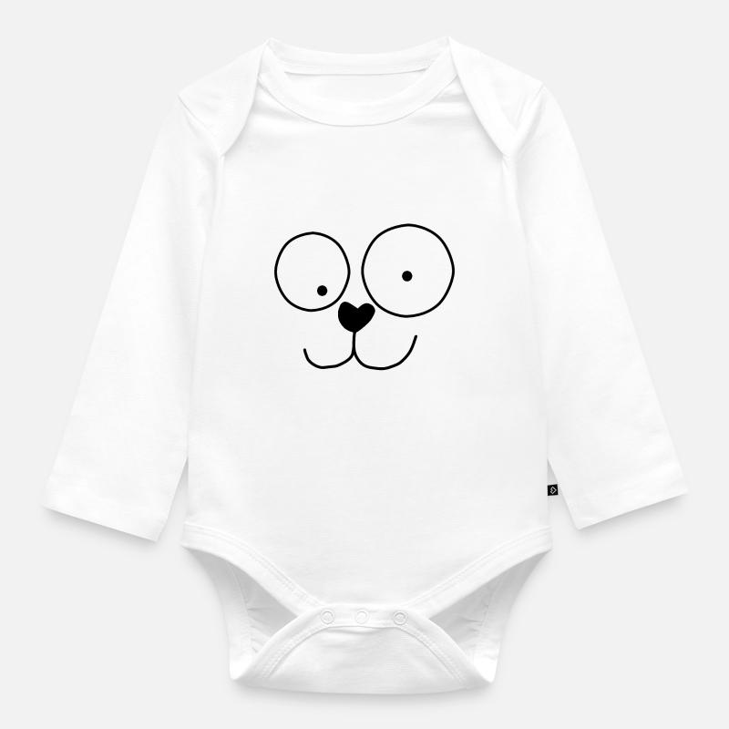 Hundi - Body Bébé bio manches longues - blanc
