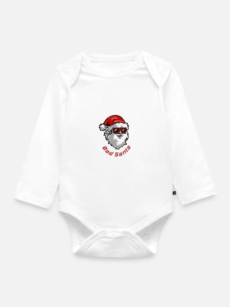 Bad Santa - Baby Bio-Langarm-Body - Weiß