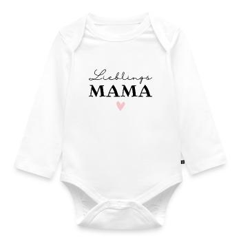 LIeblings Mama / Beste Mama / LIeblingsmensch - Baby Bio-Langarm-Body - Weiß - Vorne