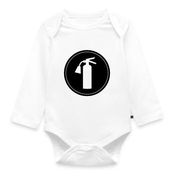 Fire extinguisher icon - Organic Longsleeve Baby Bodysuit - white - Front
