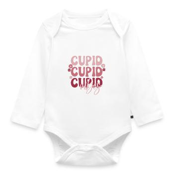 Valentine's Day Heart Love Gift Idea T-shirt - Organic Longsleeve Baby Bodysuit - white - Front