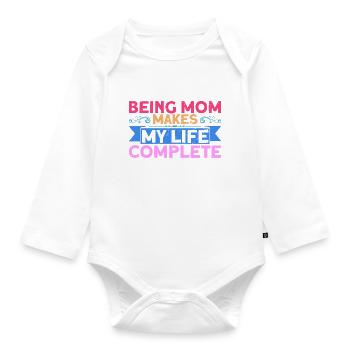 Mutter Mama Großmutter Geschenk - Baby Bio-Langarm-Body - Weiß - Vorne