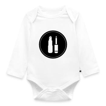 Make Up Cosmetic Icon - Organic Longsleeve Baby Bodysuit - white - Front