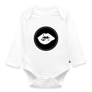 Icône pour les lèvres - Body Bébé bio manches longues - blanc - Devant