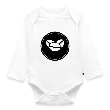 Coffee bean icon - Organic Longsleeve Baby Bodysuit - white - Front