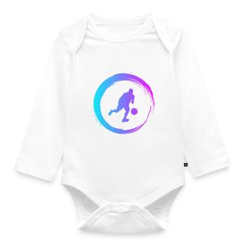 Sporty Hobby Leidenschaft Basketball - Baby Bio-Langarm-Body - Weiß - Vorne