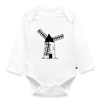 Windmil - Organic Longsleeve Baby Bodysuit - white - Front