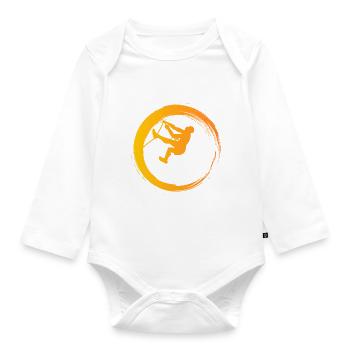 Sporty Hobby Leidenschaft Klettern - Baby Bio-Langarm-Body - Weiß - Vorne