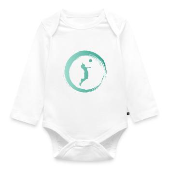 Sporty Hobby Leidenschaft Volleyball - Baby Bio-Langarm-Body - Weiß - Vorne