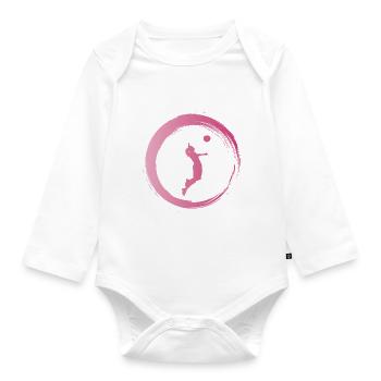 Sporty Hobby Leidenschaft Volleyball - Baby Bio-Langarm-Body - Weiß - Vorne